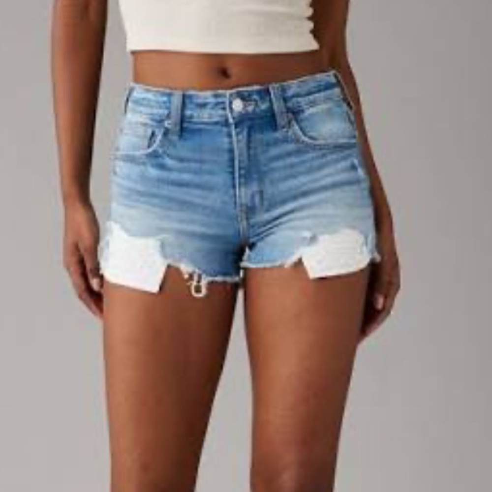 American Eagle Next Level Stretch High-Rise Shortie Denim Short